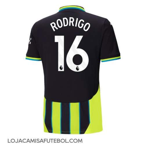 Camisa de Futebol Manchester City Rodri Hernandez #16 Equipamento Secundário 2024-25 Manga Curta